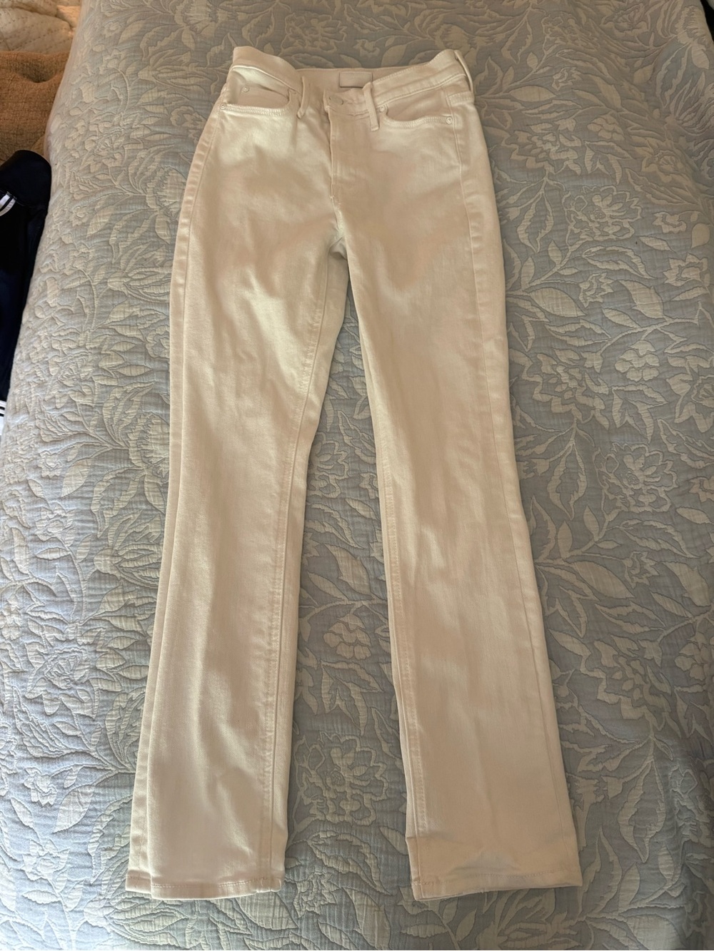 MOTHER The Mid Rise Dazzler Ankle White Jeans